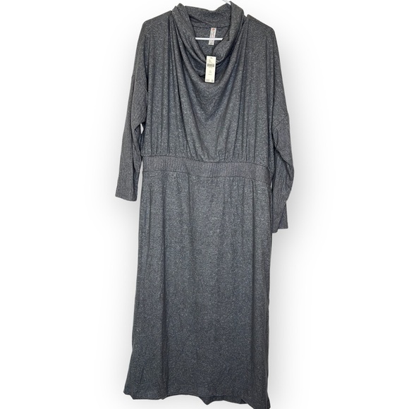 NWT Daily Practice by Anthropologie The Arabella Drapey Dress, gray, soft - Picture 5 of 14